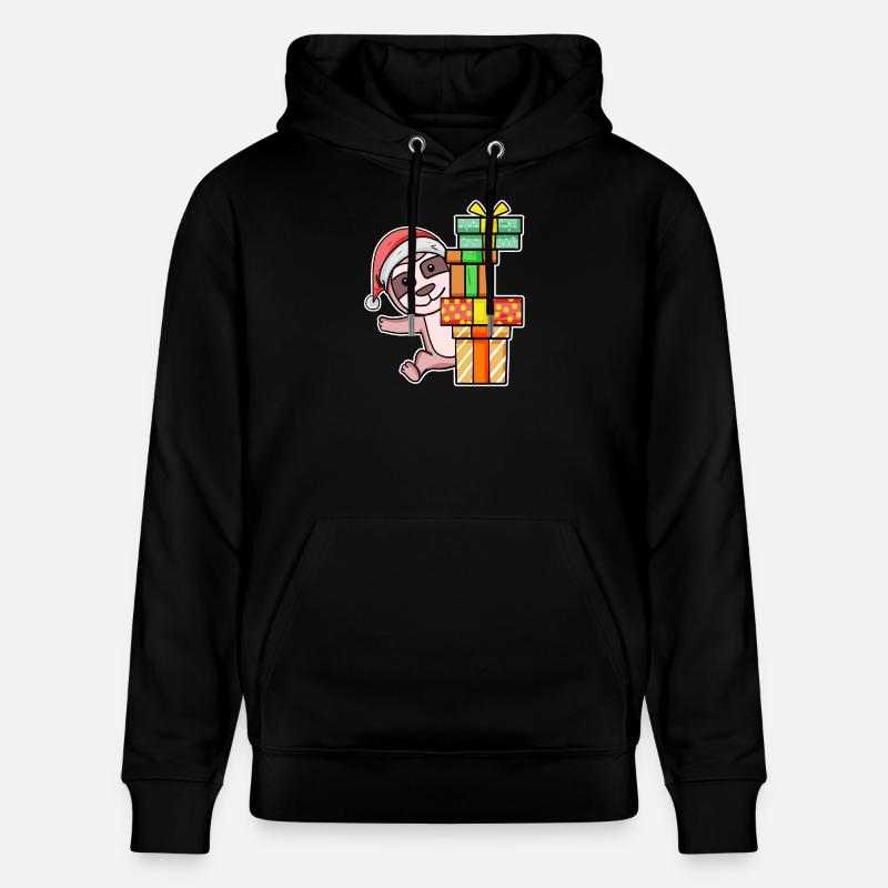 Paresseux de Noël avec cadeaux - Sweat à capuche bio CRUISER Stanley/Stella Unisexe - noir