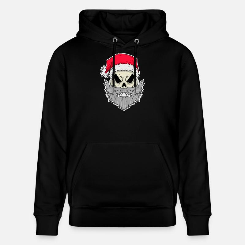 Crâne du Père Noël - Sweat à capuche bio CRUISER Stanley/Stella Unisexe - noir