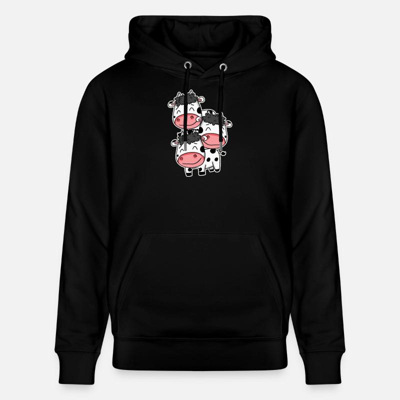 Vaches mignonnes - motif de vache - Sweat à capuche bio CRUISER Stanley/Stella Unisexe - noir