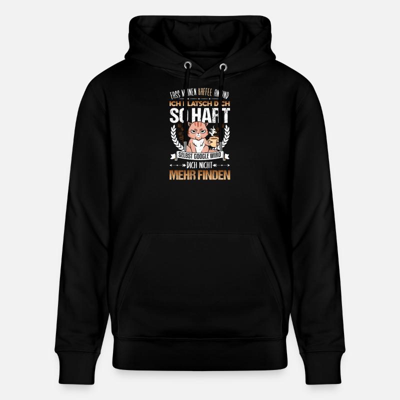 Kaffee Drama Katze Spruch - Stanley/Stella Unisex Bio-Hoodie CRUISER  - Schwarz