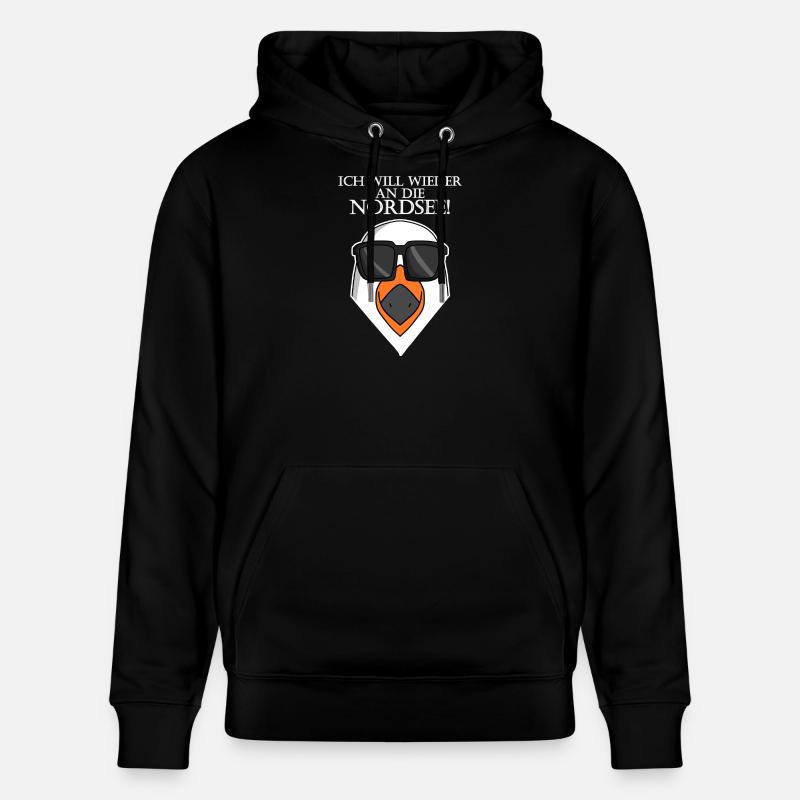Nordsee Plattdeutsch Spruch Moin Möwe - Stanley/Stella Unisex Bio-Hoodie CRUISER - Schwarz