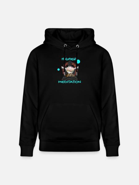 Höheres Meditation-Buddha mit Blumen - Stanley/Stella Unisex Bio-Hoodie CRUISER  - Schwarz