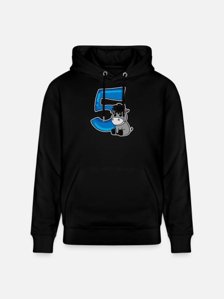 5 år - 5 års fødselsdag med dyremotiv - Stanley/Stella CRUISER økologisk unisex-hoodie - sort