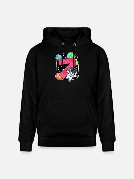 7 Years Birthday Boy Gift - Stanley/Stella CRUISER Unisex Organic Hoodie - black