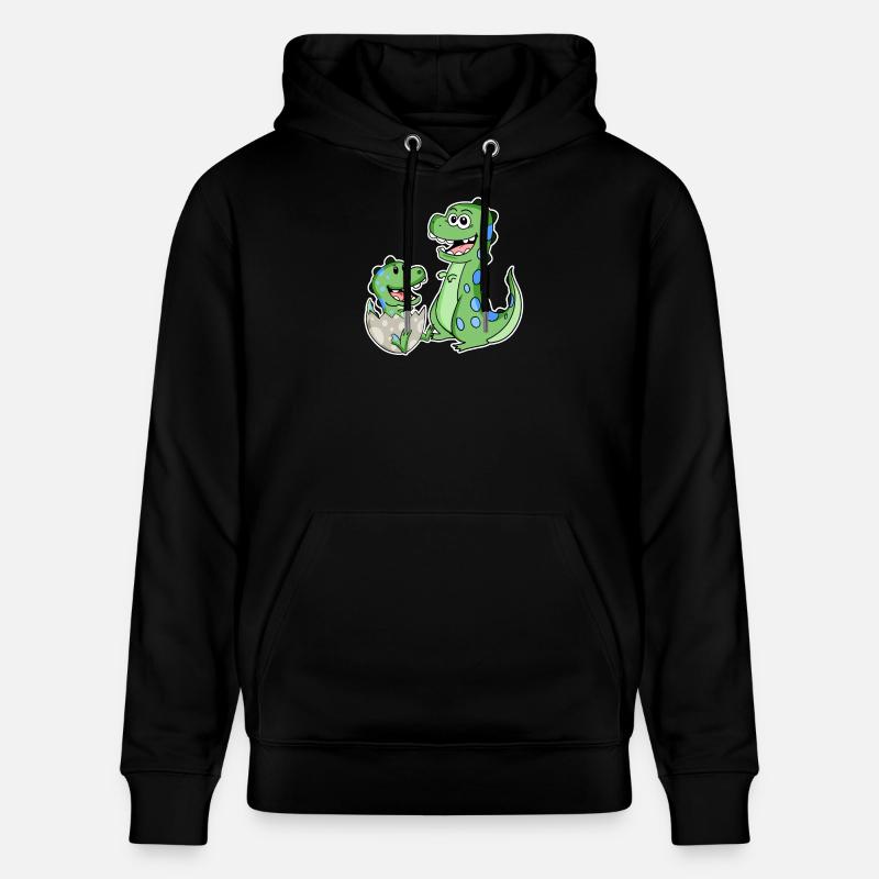 Dinosaure avec bébé dinosaure - Sweat à capuche bio CRUISER Stanley/Stella Unisexe - noir