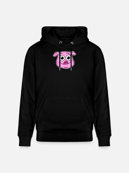 Pig Head Animal Head - Stanley/Stella CRUISER Unisex Organic Hoodie - black