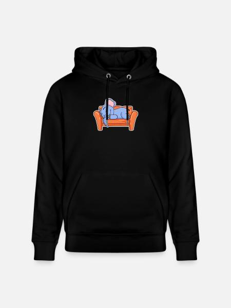 Éléphant couché mignon sommeil - Sweat à capuche bio CRUISER Stanley/Stella Unisexe - noir