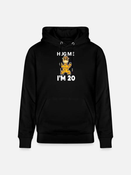 20 birthday - 20 years - hug - Stanley/Stella CRUISER Unisex Organic Hoodie - black