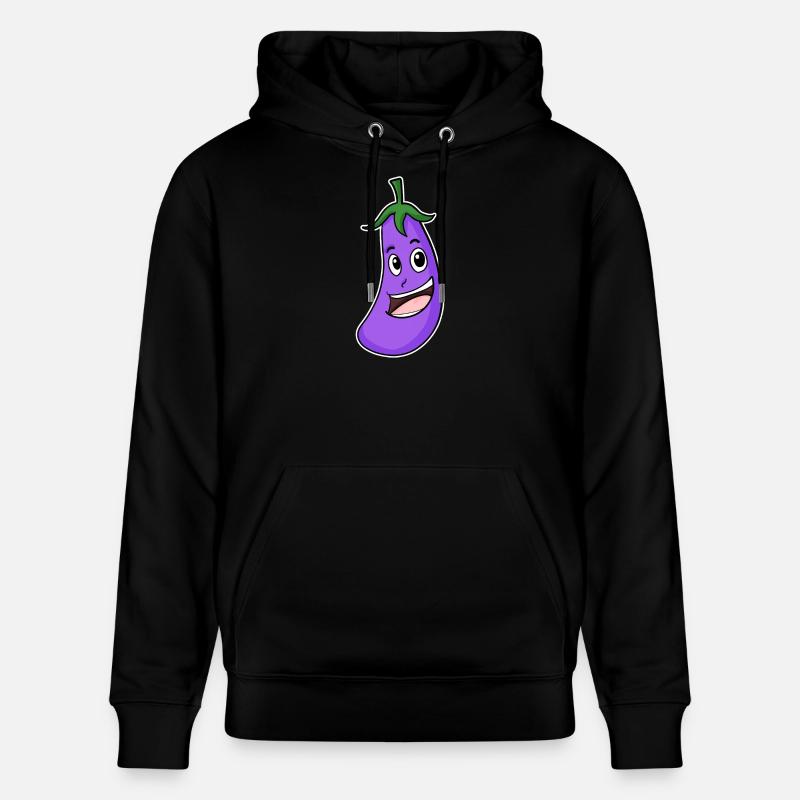 Motif aubergine - Sweat à capuche bio CRUISER Stanley/Stella Unisexe - noir