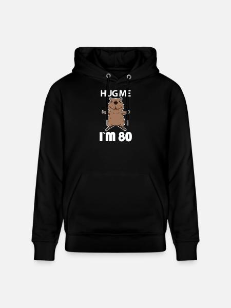 80 birthday - 80 years - hug - Stanley/Stella CRUISER Unisex Organic Hoodie - black