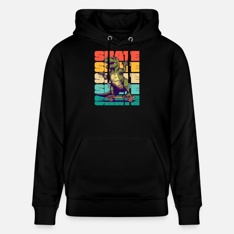 Skateboard Cool Skateboarder T Rex Dinosaur - Sweat à capuche bio CRUISER Stanley/Stella Unisexe - noir