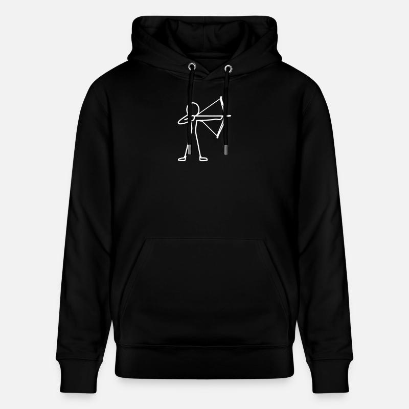 Strichmännchen Bogen Bogenschießen Bogenschütze - Stanley/Stella Unisex Bio-Hoodie CRUISER  - Schwarz
