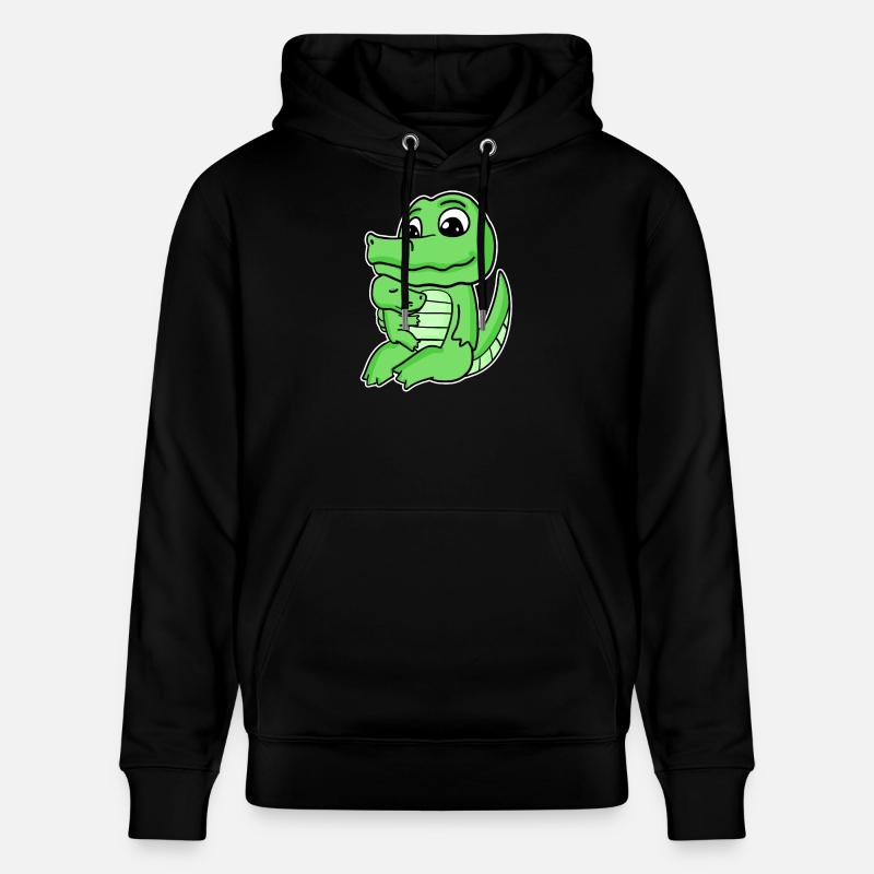 Famille Crocodile - Crocodile avec bébé - Sweat à capuche bio CRUISER Stanley/Stella Unisexe - noir