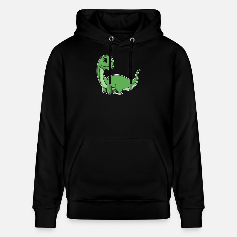 Petit dinosaure vert mignon - Sweat à capuche bio CRUISER Stanley/Stella Unisexe - noir