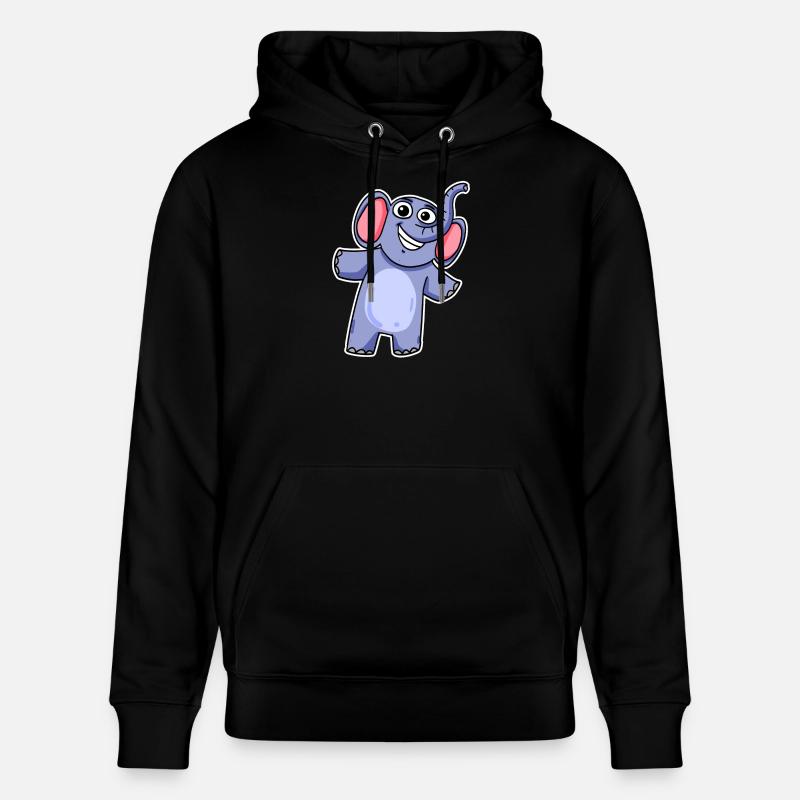 Mignon petit éléphant - Sweat à capuche bio CRUISER Stanley/Stella Unisexe - noir
