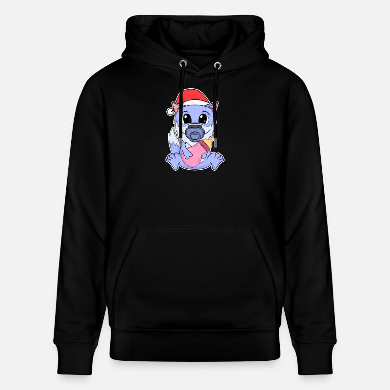 Bébé loup Noël - Sweat à capuche bio CRUISER Stanley/Stella Unisexe - noir