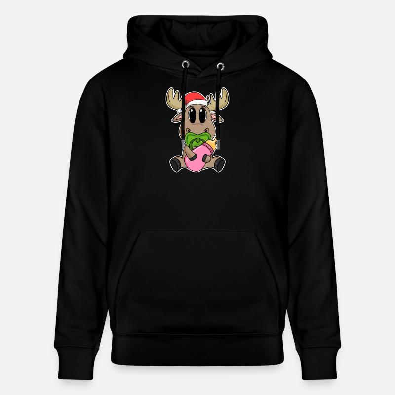 Bébé orignal Noël - Sweat à capuche bio CRUISER Stanley/Stella Unisexe - noir