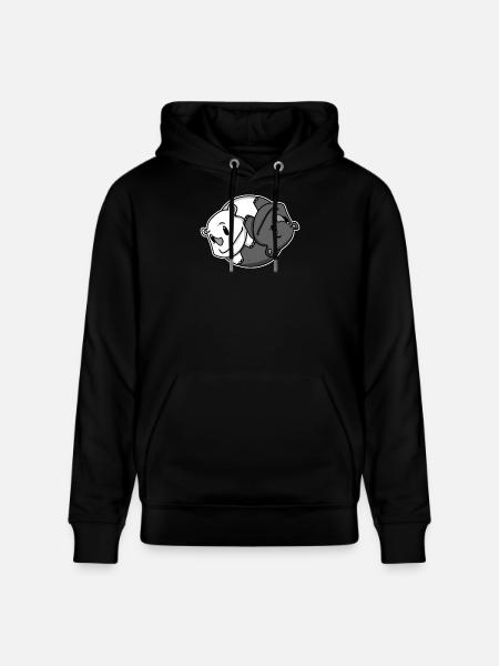Yin Yang Rhinoceros - Stanley/Stella CRUISER Unisex Organic Hoodie - black