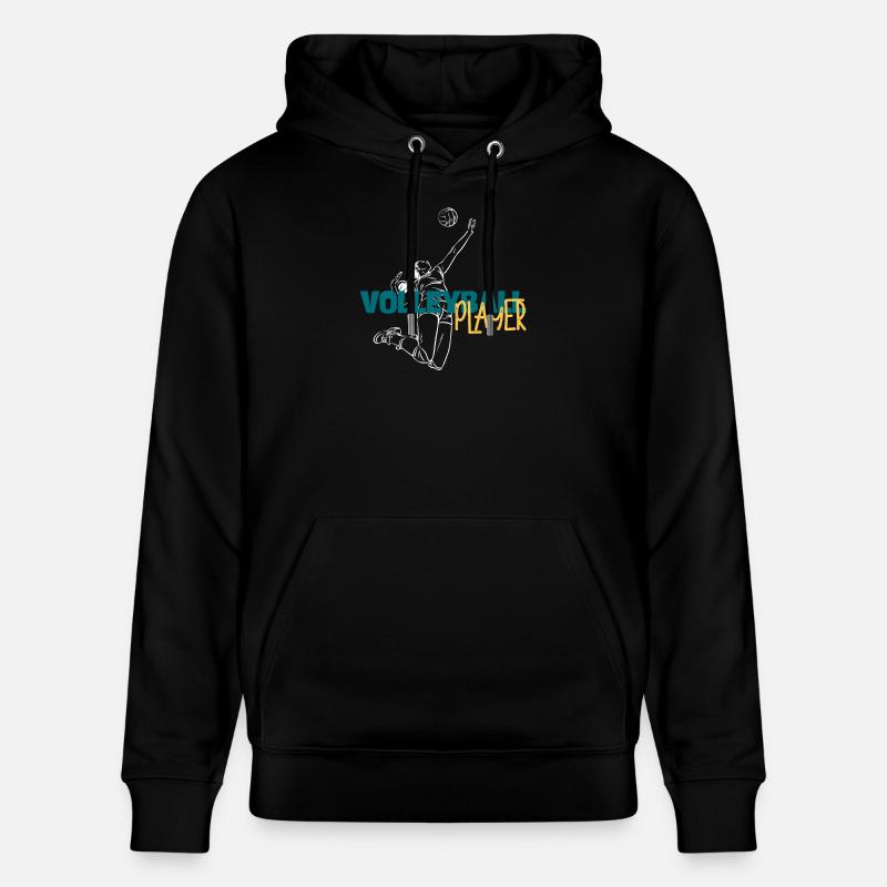 Volley Dive: Dynamic Player Duo - Stanley/Stella CRUISER Unisex Organic Hoodie - black