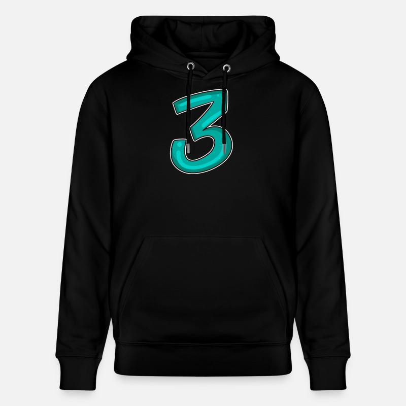 3 - Three - Third - Stanley/Stella CRUISER Unisex Organic Hoodie - black