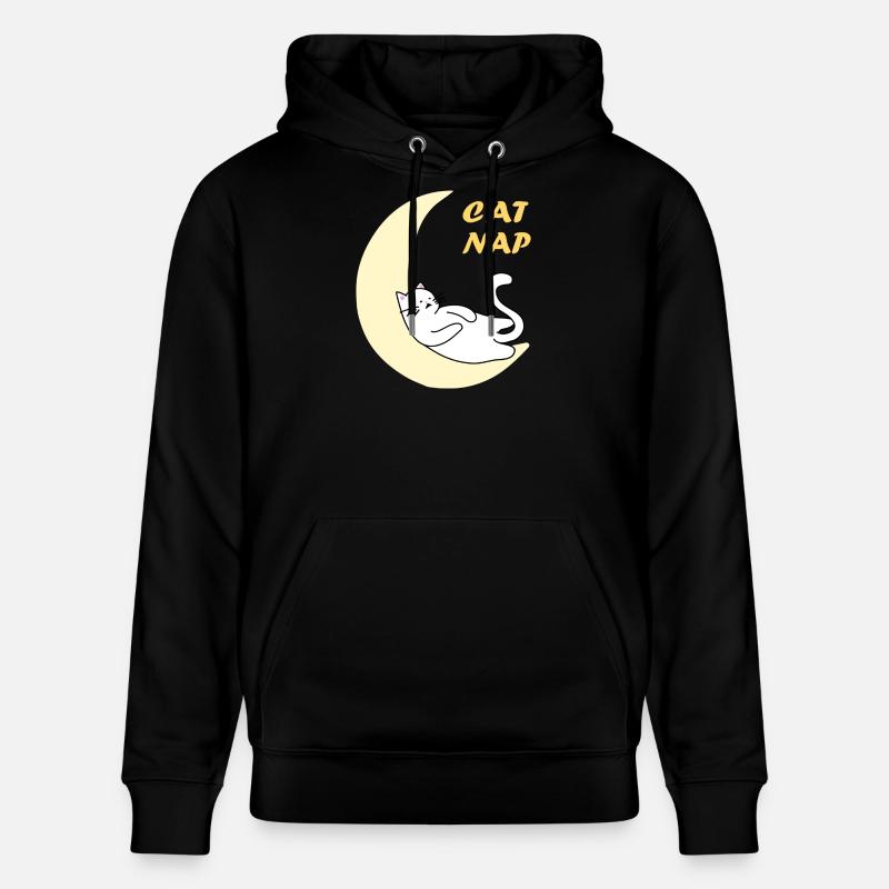 Sieste de chat sur la lune - Sweat à capuche bio CRUISER Stanley/Stella Unisexe - noir
