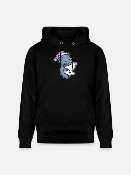 Hippopotamus Tired Sleeping Sleeping Girl - Stanley/Stella CRUISER Unisex Organic Hoodie - black