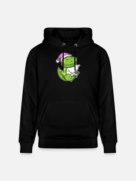 Dinosaur Tired Sleeping Sleeping Girl - Stanley/Stella CRUISER Unisex Organic Hoodie - black