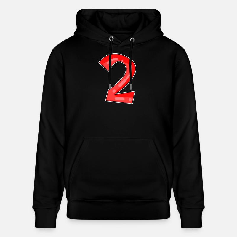 Deux - 2 - Nombre - Sweat à capuche bio CRUISER Stanley/Stella Unisexe - noir