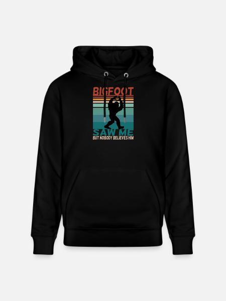 Bigfoot lustiger Spruch Retro Background - Stanley/Stella Unisex Bio-Hoodie CRUISER  - Schwarz