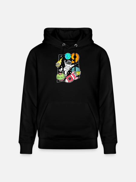 Astronaut - 9th Birthday Boy - Stanley/Stella CRUISER Unisex Organic Hoodie - black