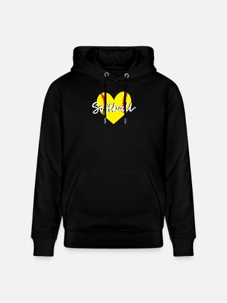 Softball Herz - Stanley/Stella Unisex Bio-Hoodie CRUISER  - Schwarz
