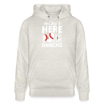 Baseball Baseballspieler - Stanley/Stella Unisex Bio-Hoodie CRUISER  - Beige meliert - Vorne - Alina (178cm) & Michal (187cm)