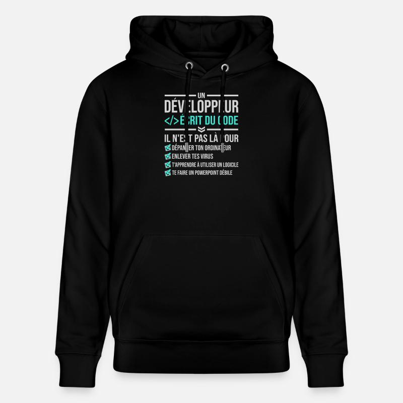 Entwickler, der Code schreibt - Stanley/Stella Unisex Bio-Hoodie CRUISER  - Schwarz