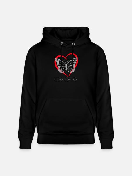 Schmetterling mit Herz - Stanley/Stella Unisex Bio-Hoodie CRUISER - Schwarz