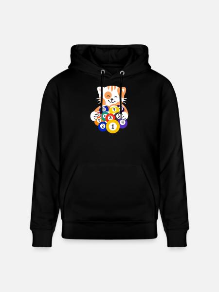 Billard Billardspieler Katze - Stanley/Stella Unisex Bio-Hoodie CRUISER  - Schwarz