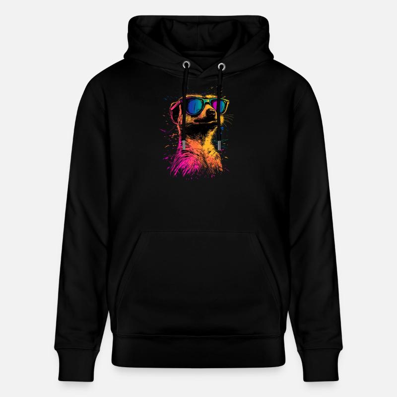 Erdmännchen Sonnenbrille Bunt Süßes Erdmännchen - Stanley/Stella Unisex Bio-Hoodie CRUISER  - Schwarz