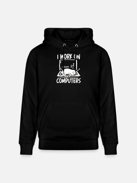 I work on computers - Stanley/Stella Unisex Bio-Hoodie CRUISER  - Schwarz