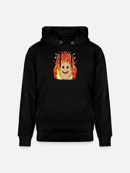 Vegetables Potato Potatoes fiery hot - Stanley/Stella CRUISER Unisex Organic Hoodie - black