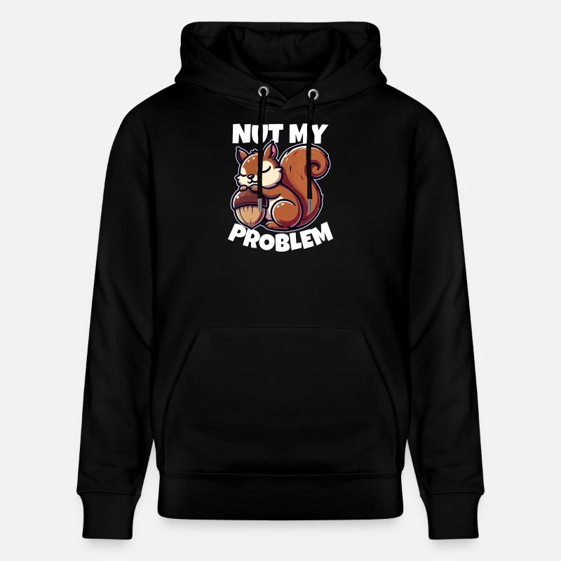 Nut My Problem - Witziges Eichhörnchen-Design - Stanley/Stella Unisex Bio-Hoodie CRUISER  - Schwarz