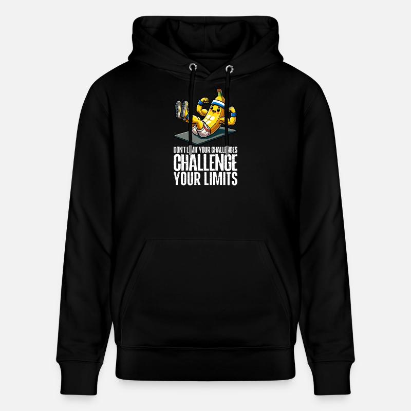 Challenge Your Limits Bodybuilder Abs - Stanley/Stella CRUISER Unisex Organic Hoodie - black