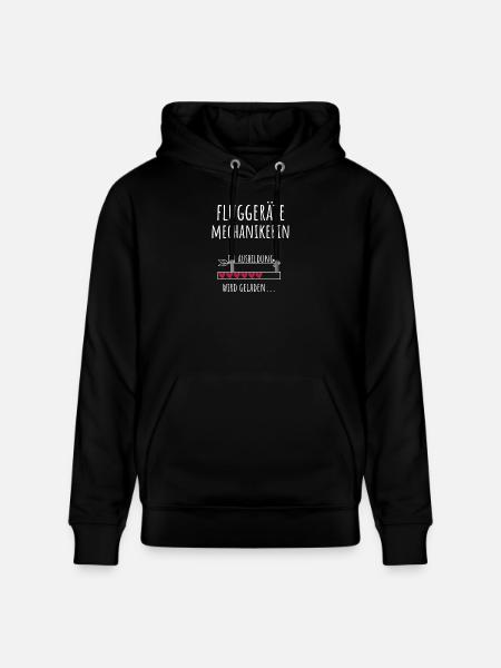 Fluggerätemechanikerin Ausbildung Beruf Geschenk - Stanley/Stella Unisex Bio-Hoodie CRUISER  - Schwarz