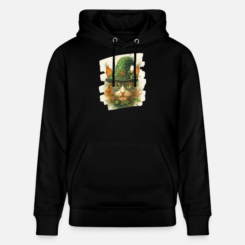 Chat de la Saint-Patrick - Sweat à capuche bio CRUISER Stanley/Stella Unisexe - noir