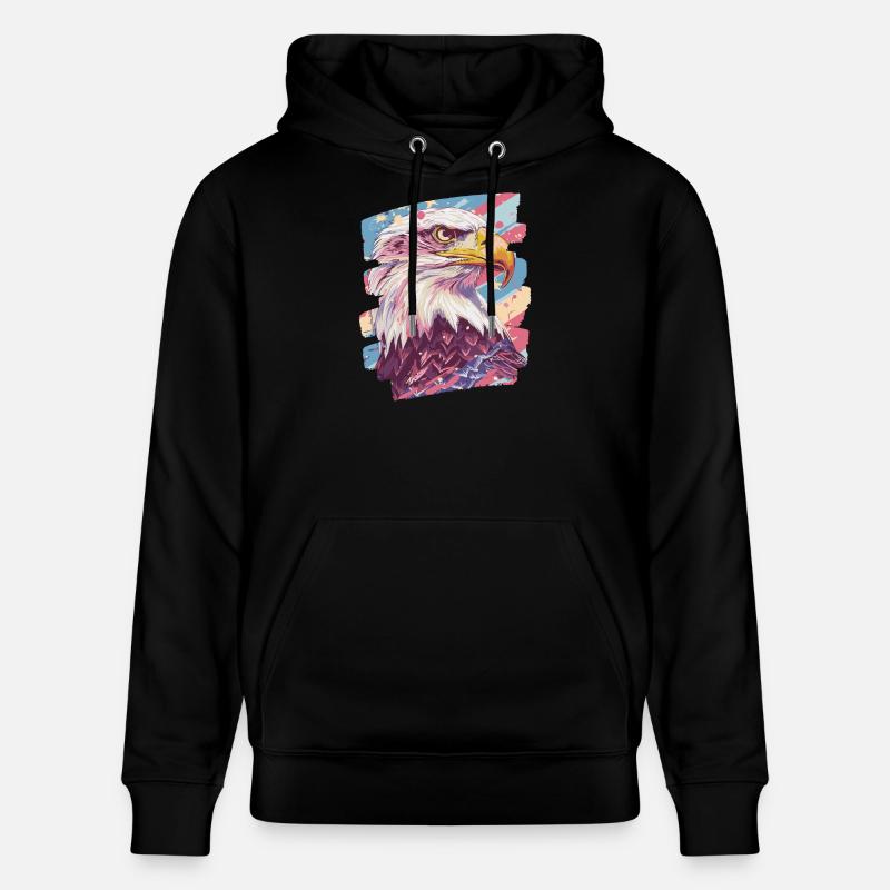Drapeau américain avec aigle - Sweat à capuche bio CRUISER Stanley/Stella Unisexe - noir