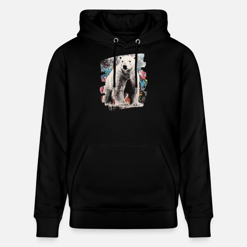 Eisbär Graffiti Sprayer - Stanley/Stella Unisex Bio-Hoodie CRUISER  - Schwarz