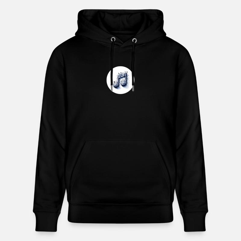Musical notes in creative design - Stanley/Stella CRUISER Unisex Organic Hoodie - black