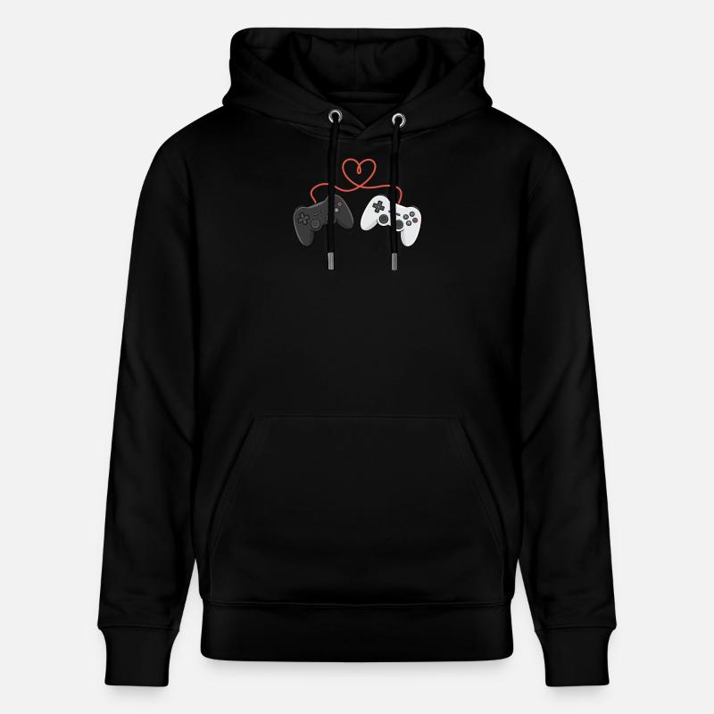 Herzverdrahtete Controller-Duo - Stanley/Stella Unisex Bio-Hoodie CRUISER - Schwarz