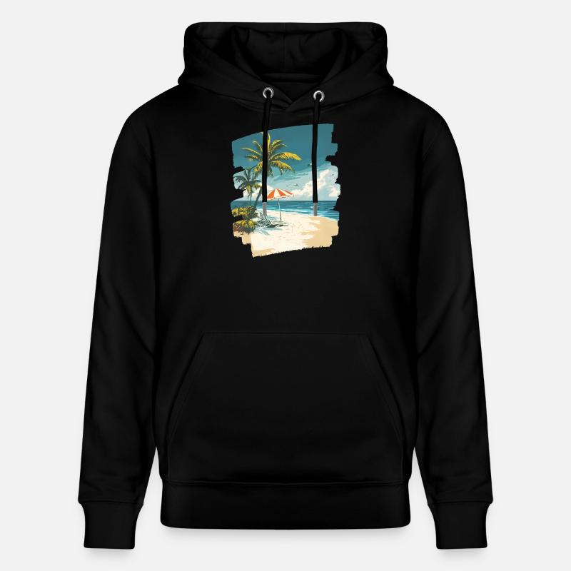 Plage Palmiers Soleil Été - Sweat à capuche bio CRUISER Stanley/Stella Unisexe - noir