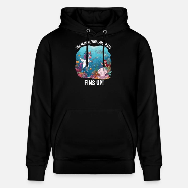 Meeresmagie mit Einhorn - Stanley/Stella Unisex Bio-Hoodie CRUISER - Schwarz