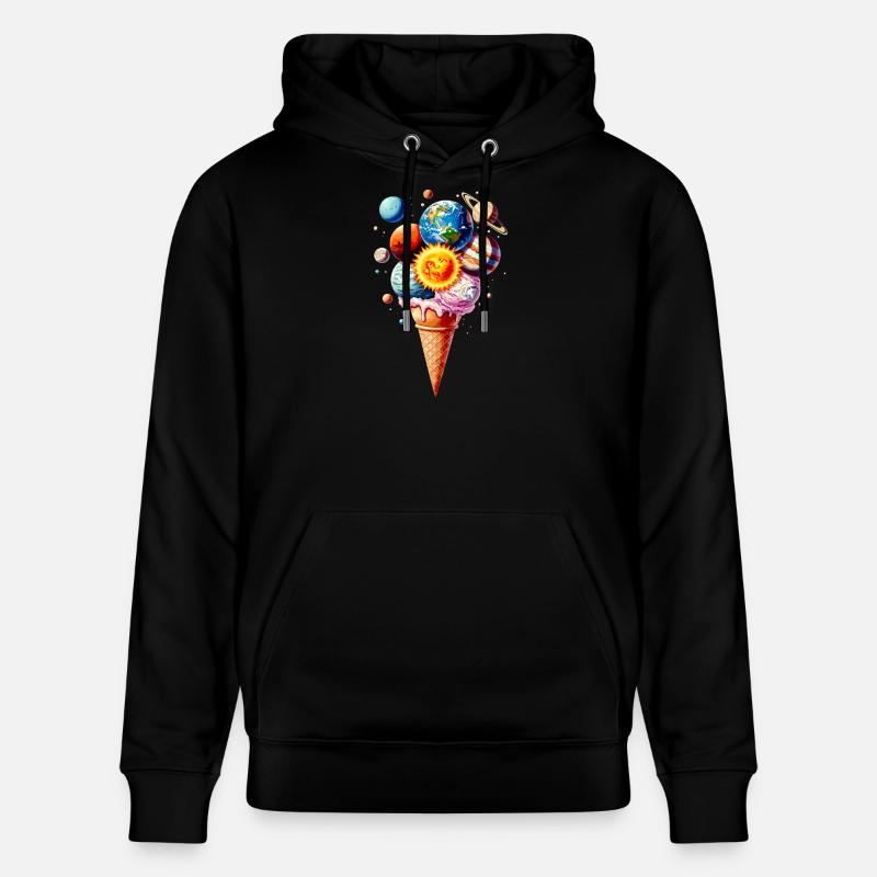 Planeten Eiscreme Waffel Eis - Stanley/Stella Unisex Bio-Hoodie CRUISER  - Schwarz