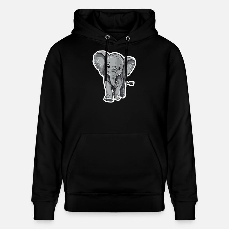 Éléphant - Sweat à capuche bio CRUISER Stanley/Stella Unisexe - noir